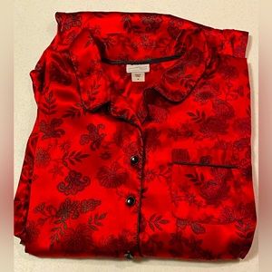 Jaclyn Smith Red and Black Satin pajama set Size 1X